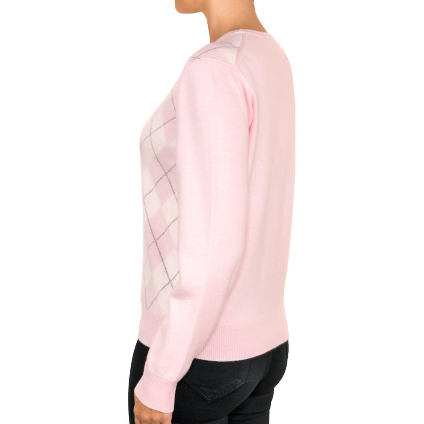 Cashmere Argyle Round Neck Jumper