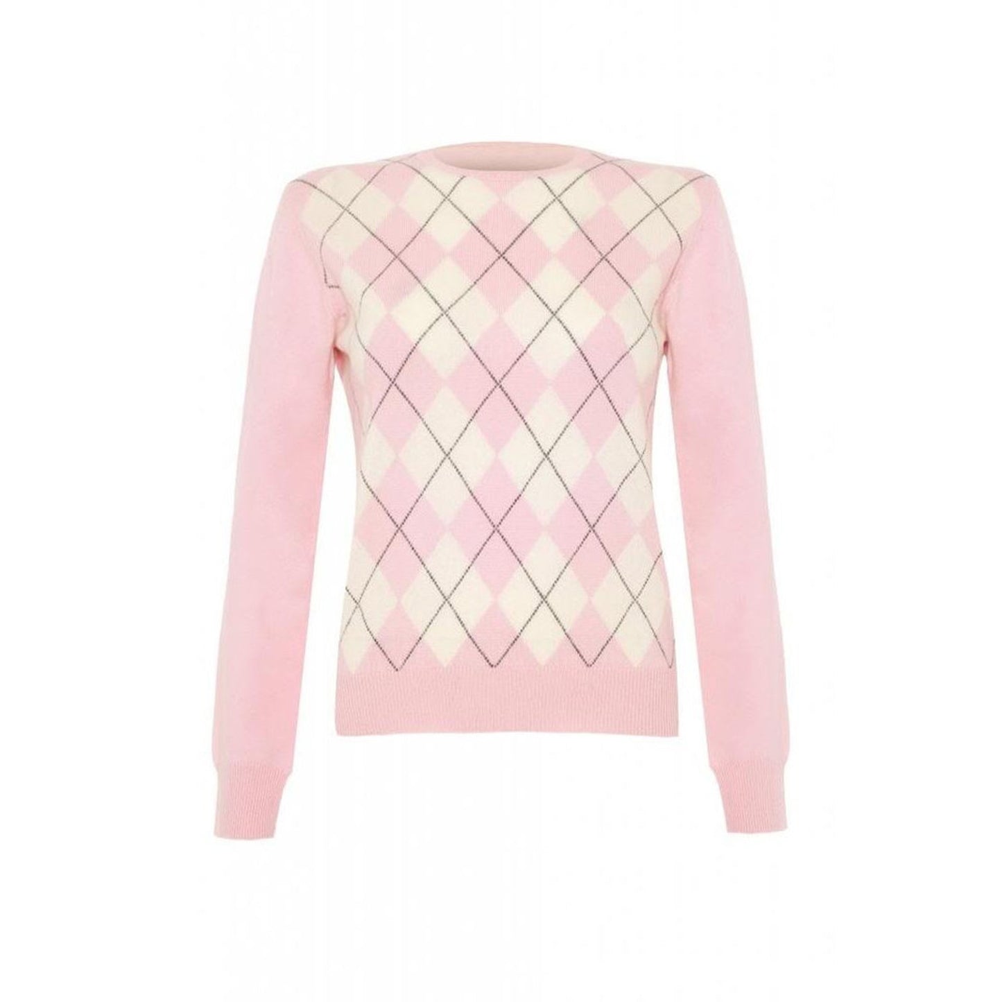 Cashmere Argyle Round Neck Jumper