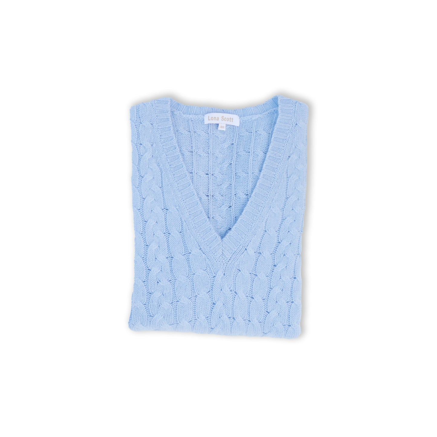 Cashmere Cable V Neck Jumper