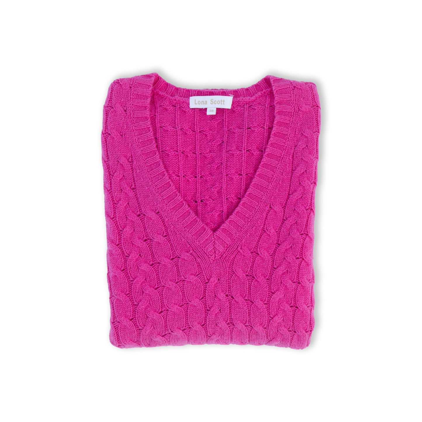 Cashmere Cable V Neck Jumper
