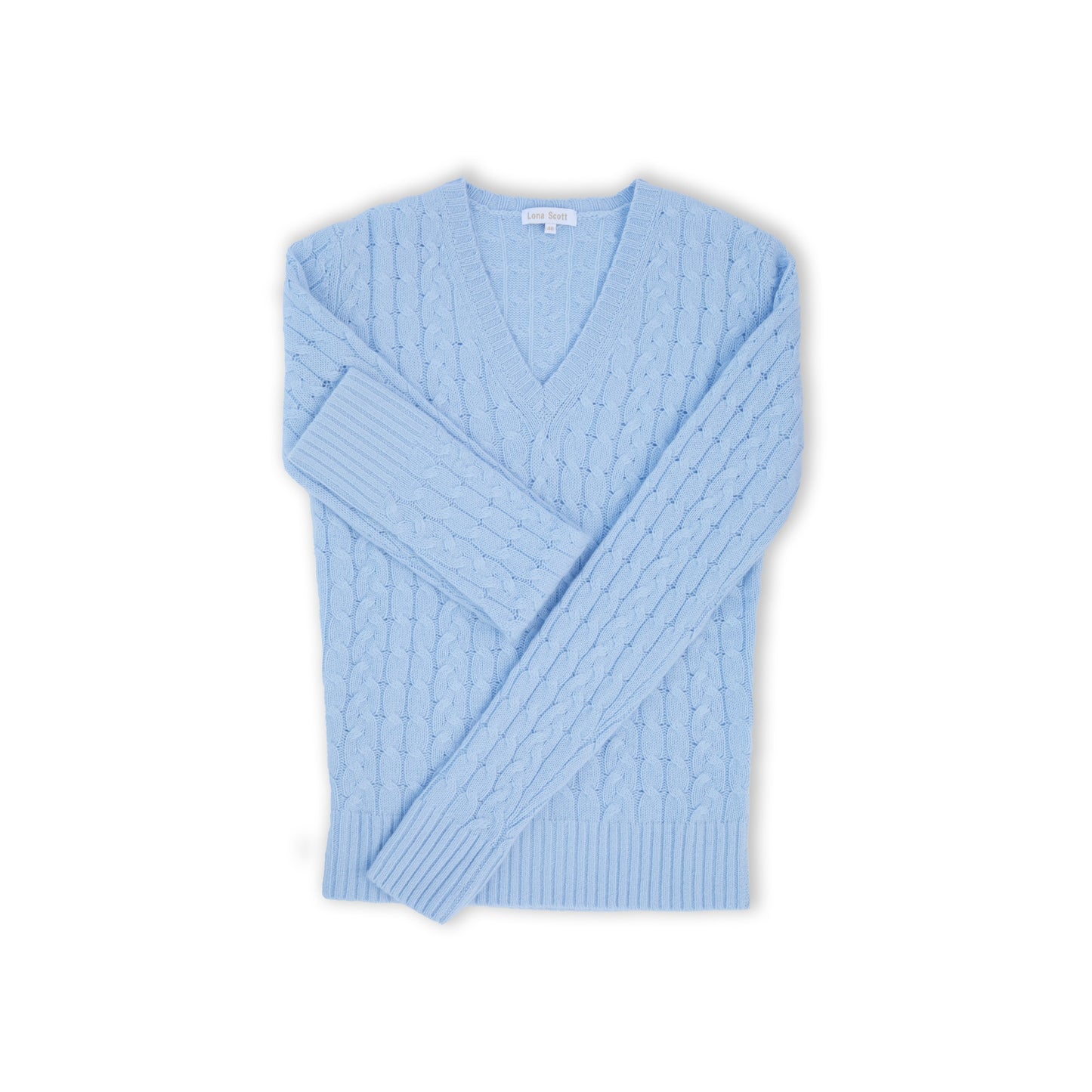 Cashmere Cable V Neck Jumper