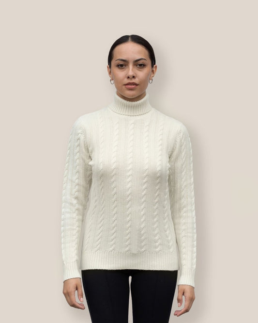 Cashmere Cable Roll Neck Jumper - LonaScott