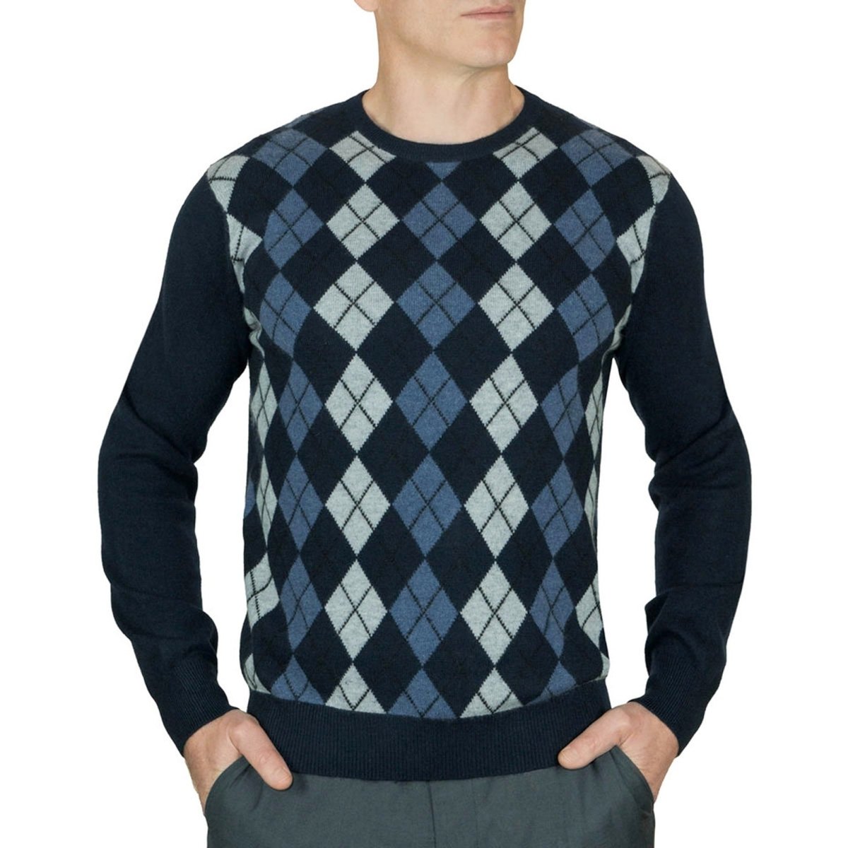 Men's Cashmere Argyle Jumper - LonaScott