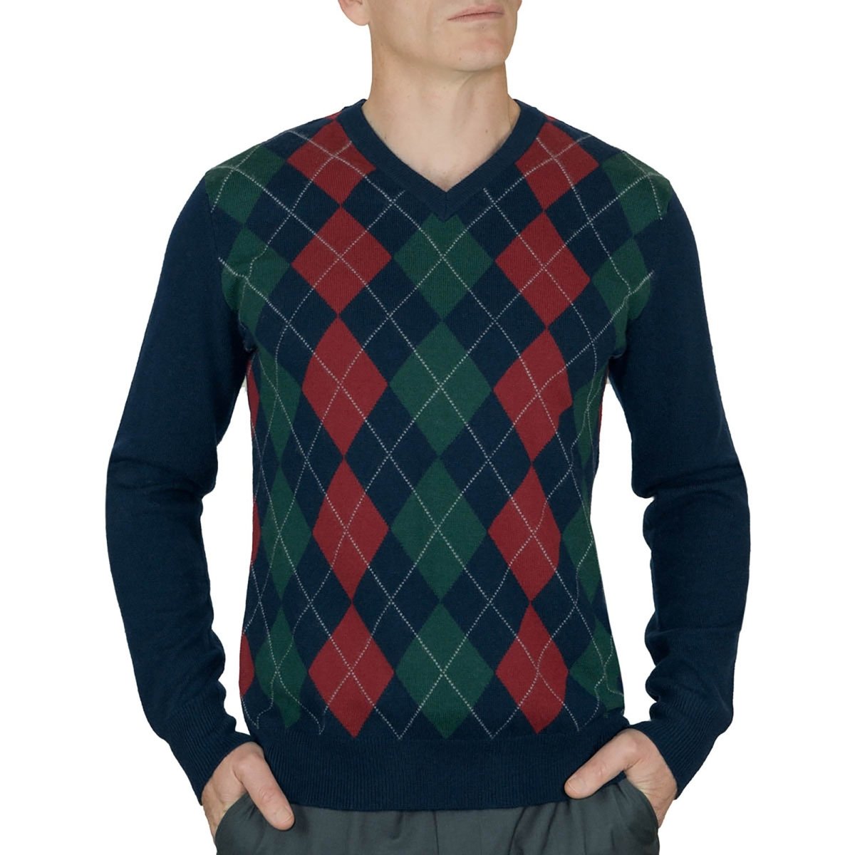 Men's Cashmere Argyle Jumper - LonaScott