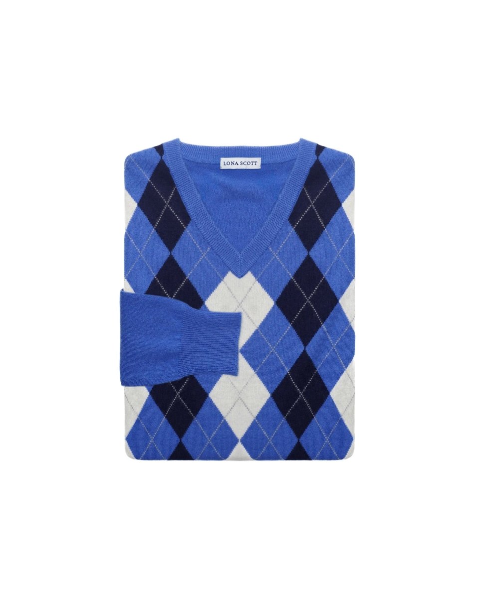 Men's Cashmere Argyle Jumper - LonaScott