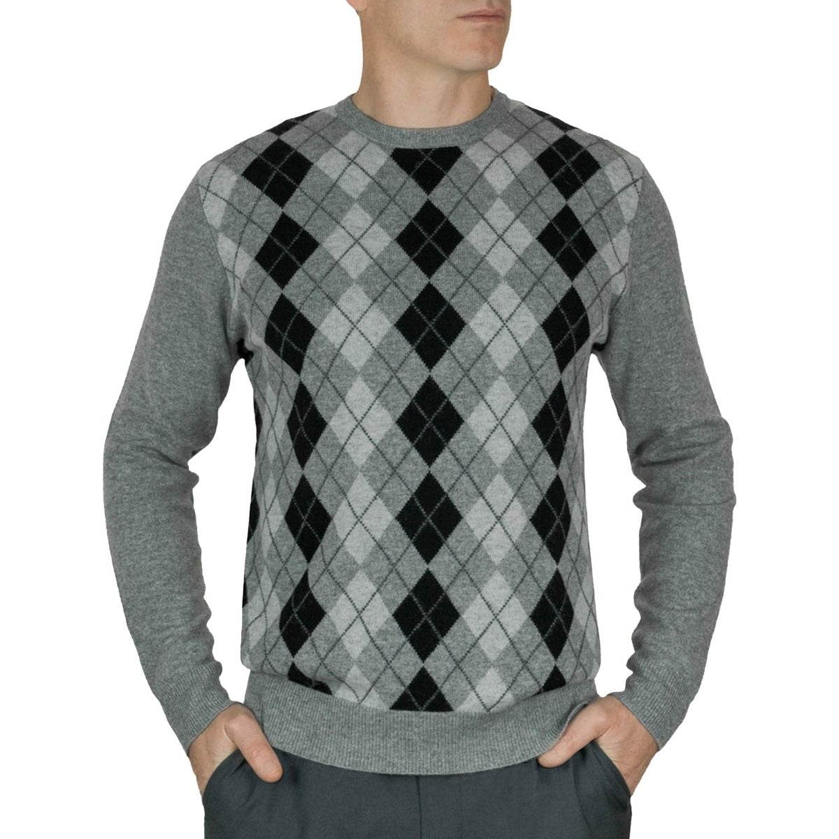 Men's Cashmere Argyle Jumper - LonaScott