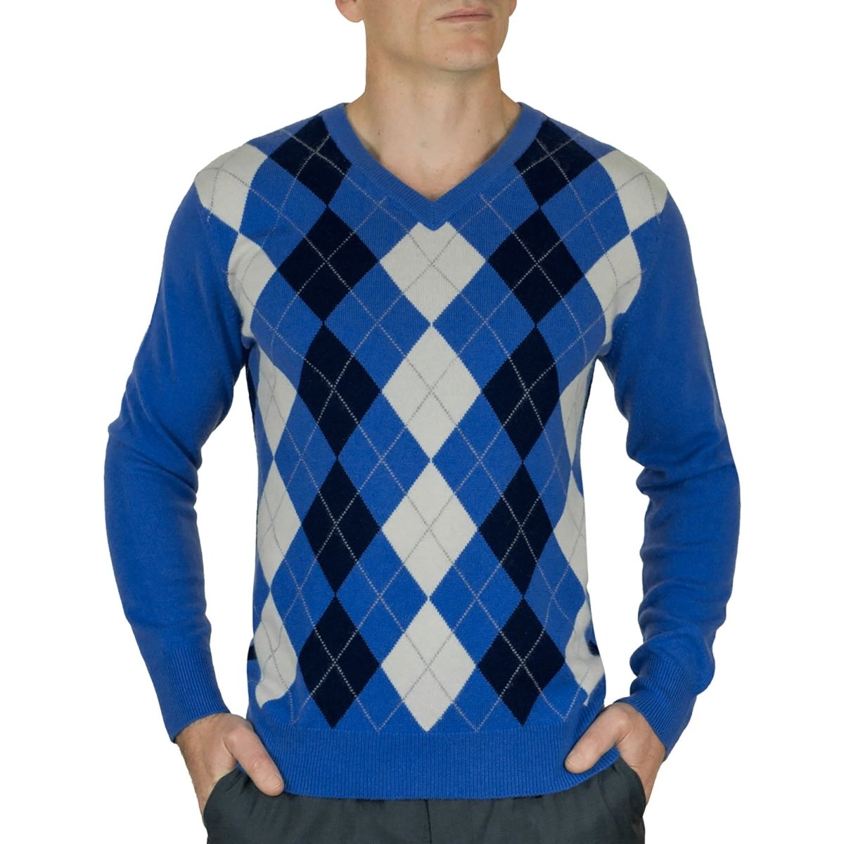 Men's Cashmere Argyle Jumper - LonaScott