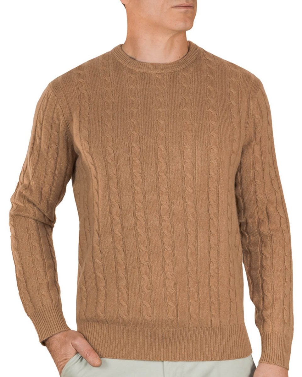 Mens Pure Cashmere Cable Jumper - LonaScott