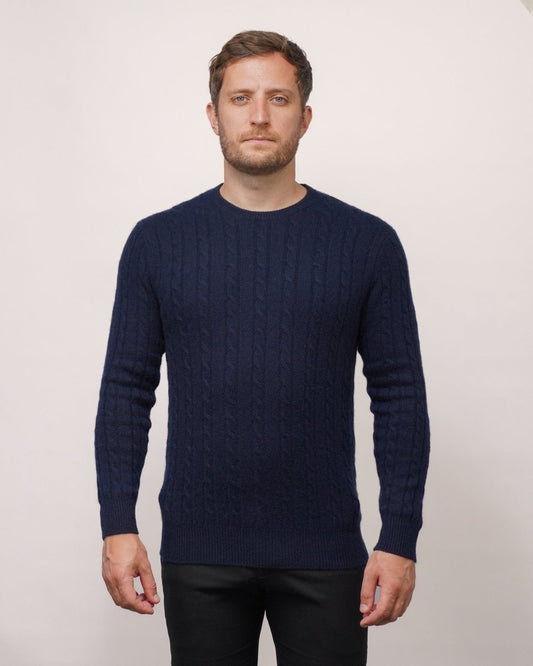 Mens Pure Cashmere Cable Jumper - LonaScott
