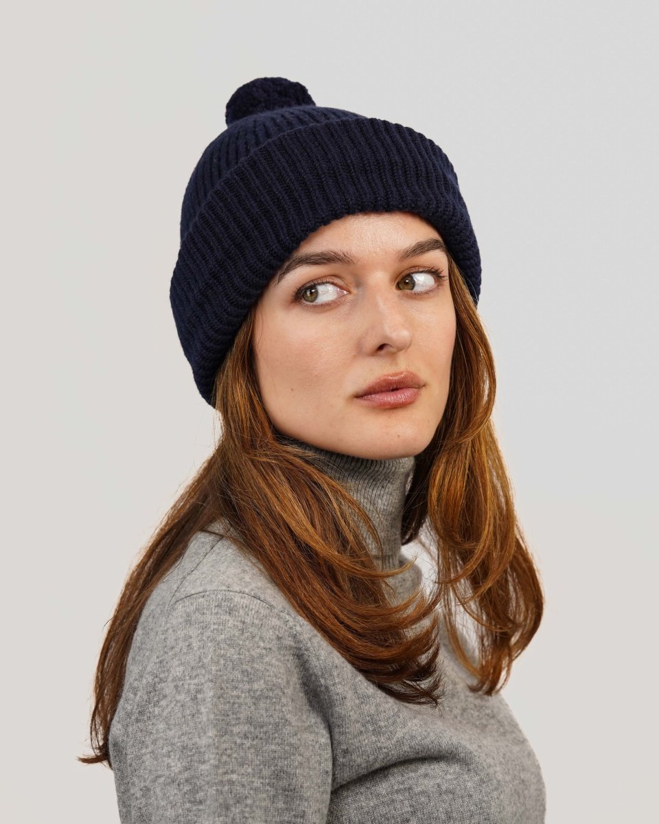 Pure Cashmere Bobble Hat - LonaScott
