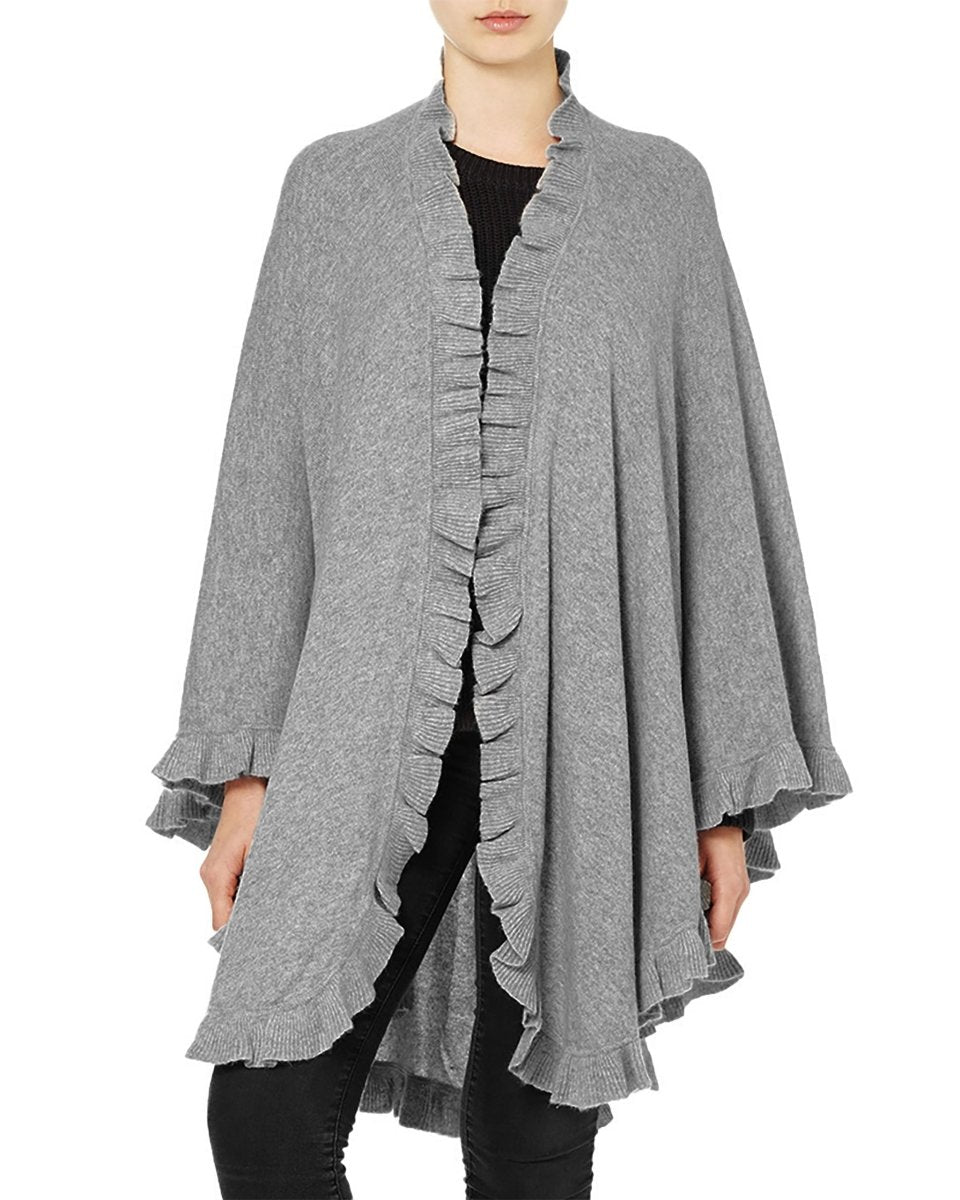 Pure Cashmere Frilly Cape - LonaScott