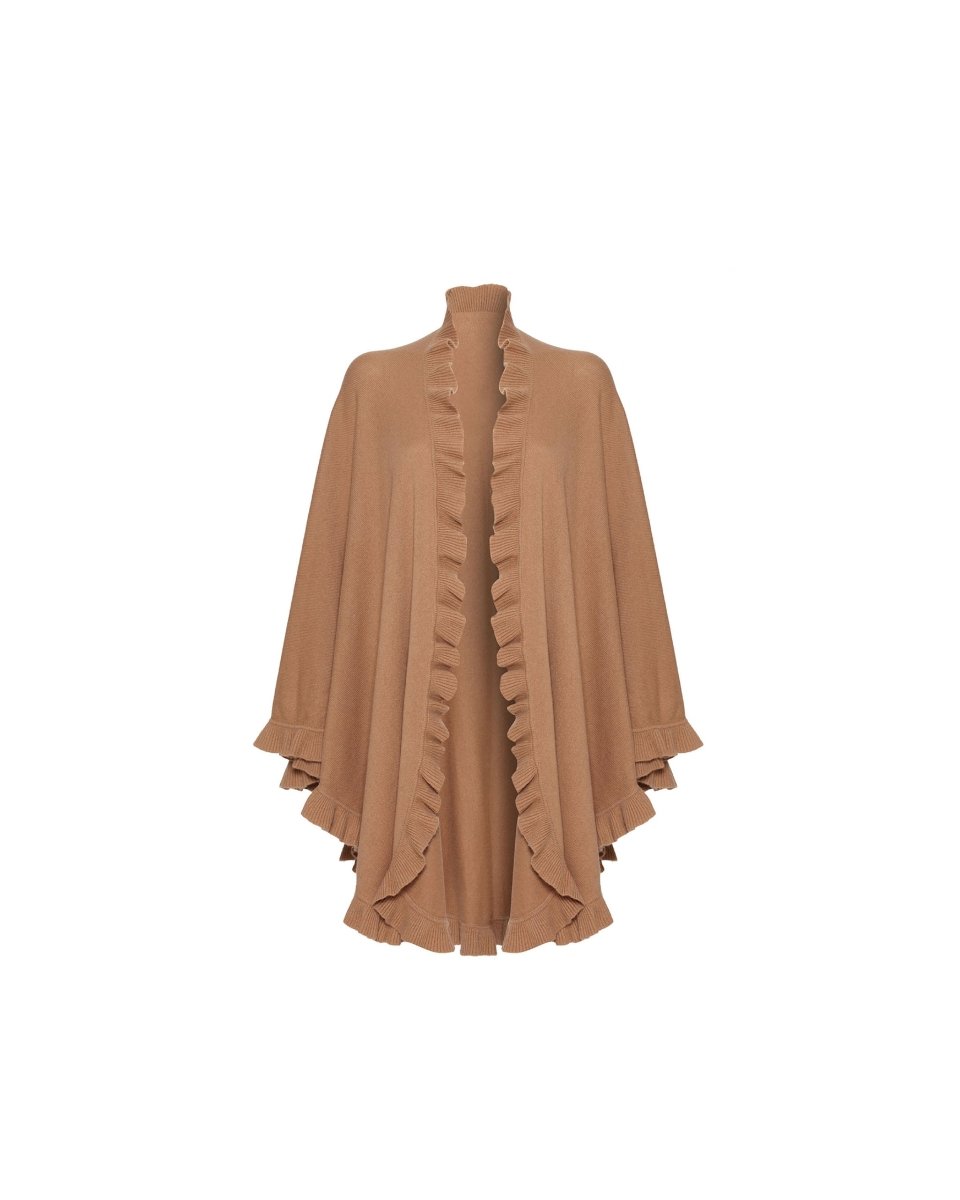 Pure Cashmere Frilly Cape - LonaScott
