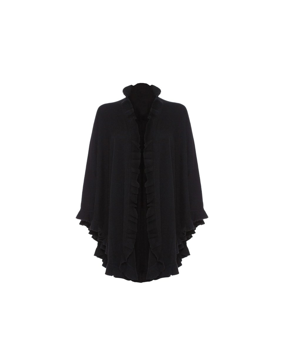 Pure Cashmere Frilly Cape - LonaScott