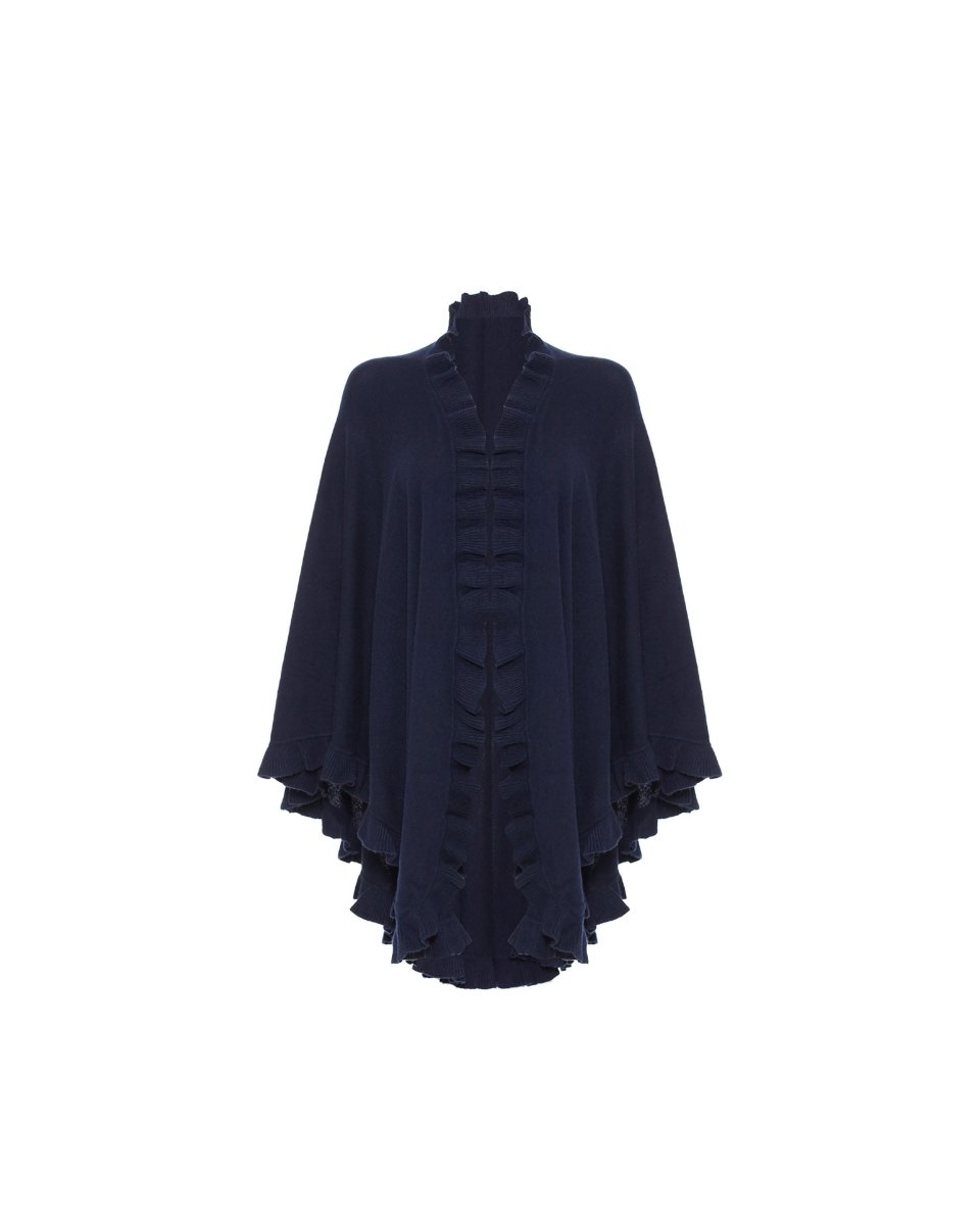 Pure Cashmere Frilly Cape - LonaScott