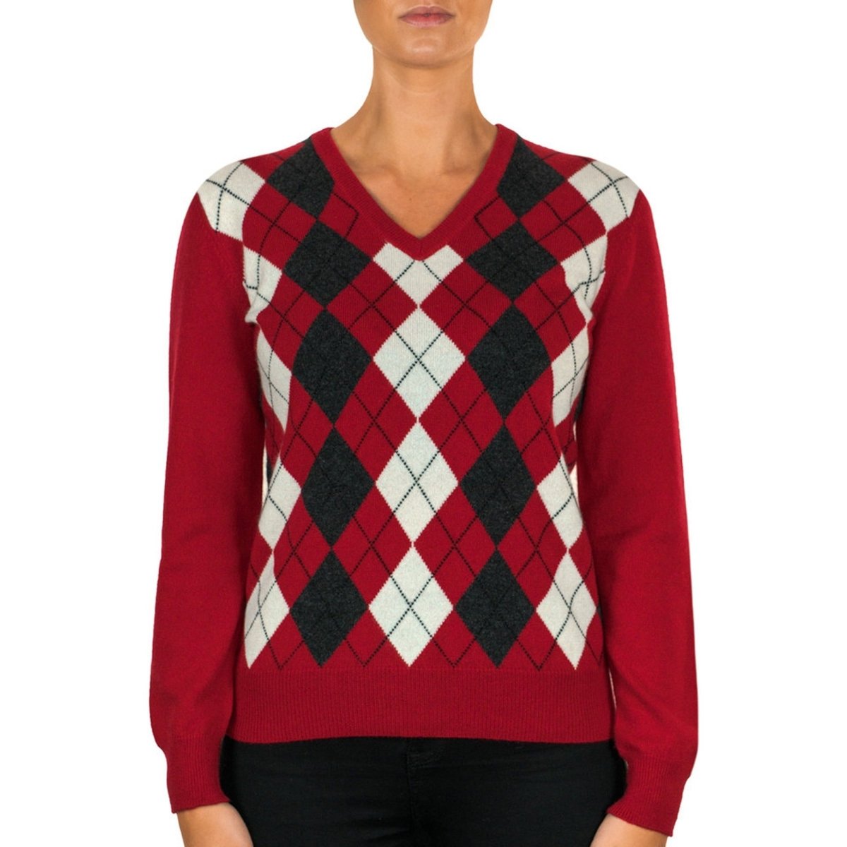 Women's Cashmere Argyle Jumper - LonaScott