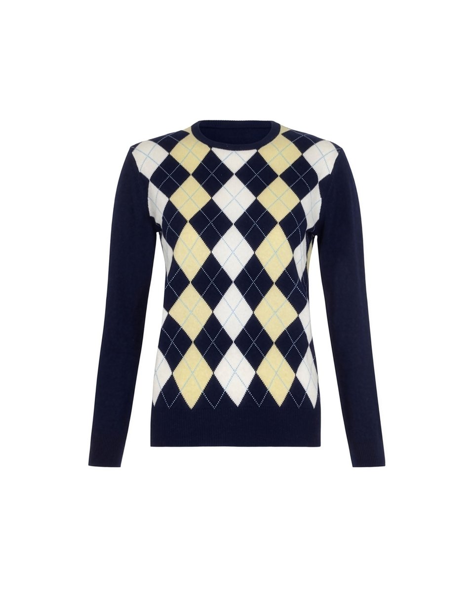 Women's Cashmere Argyle Jumper - LonaScott
