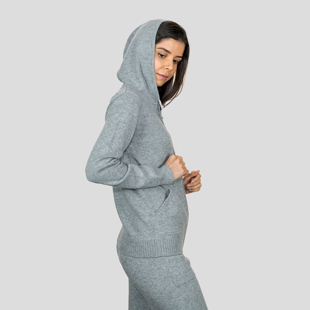 Women's Cashmere Hooded Cardigan - LonaScott