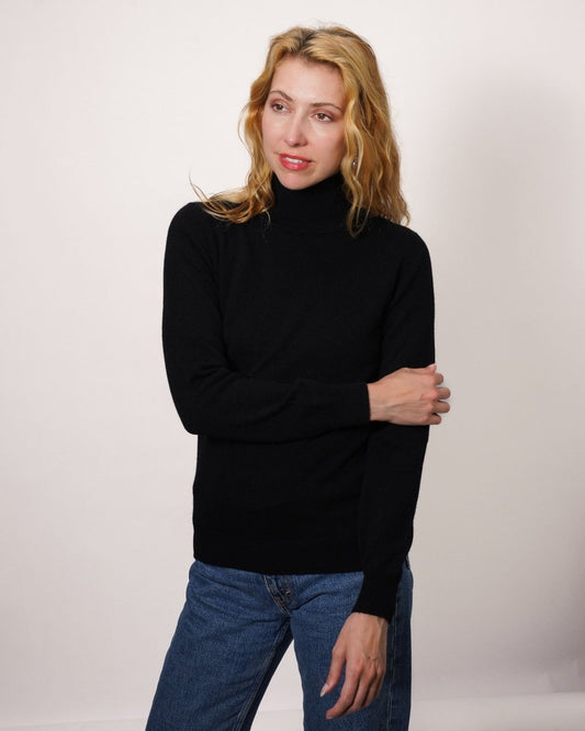 Women's Cashmere Polo Neck Jumper - LonaScott