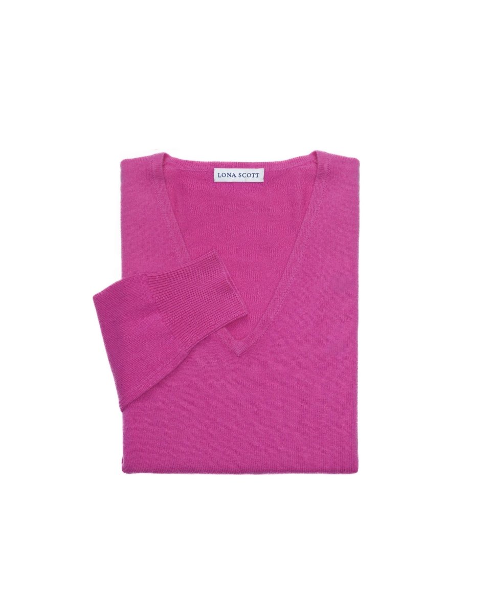 Women's Cashmere V - Neck Jumper - LonaScott