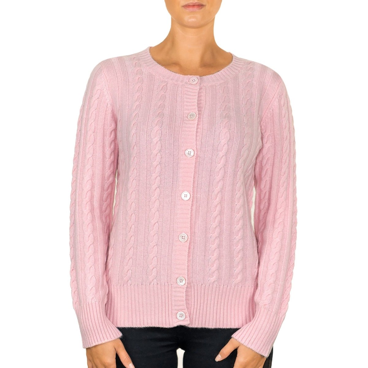 Women's Classic Cashmere Cable Cardigan - LonaScott