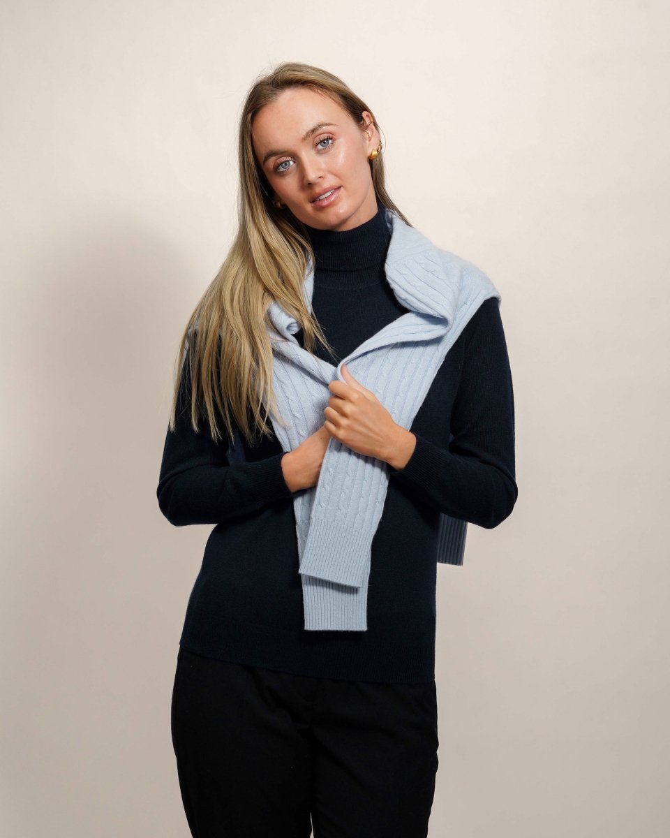 Women's Long Cashmere Cable Cardigan - LonaScott