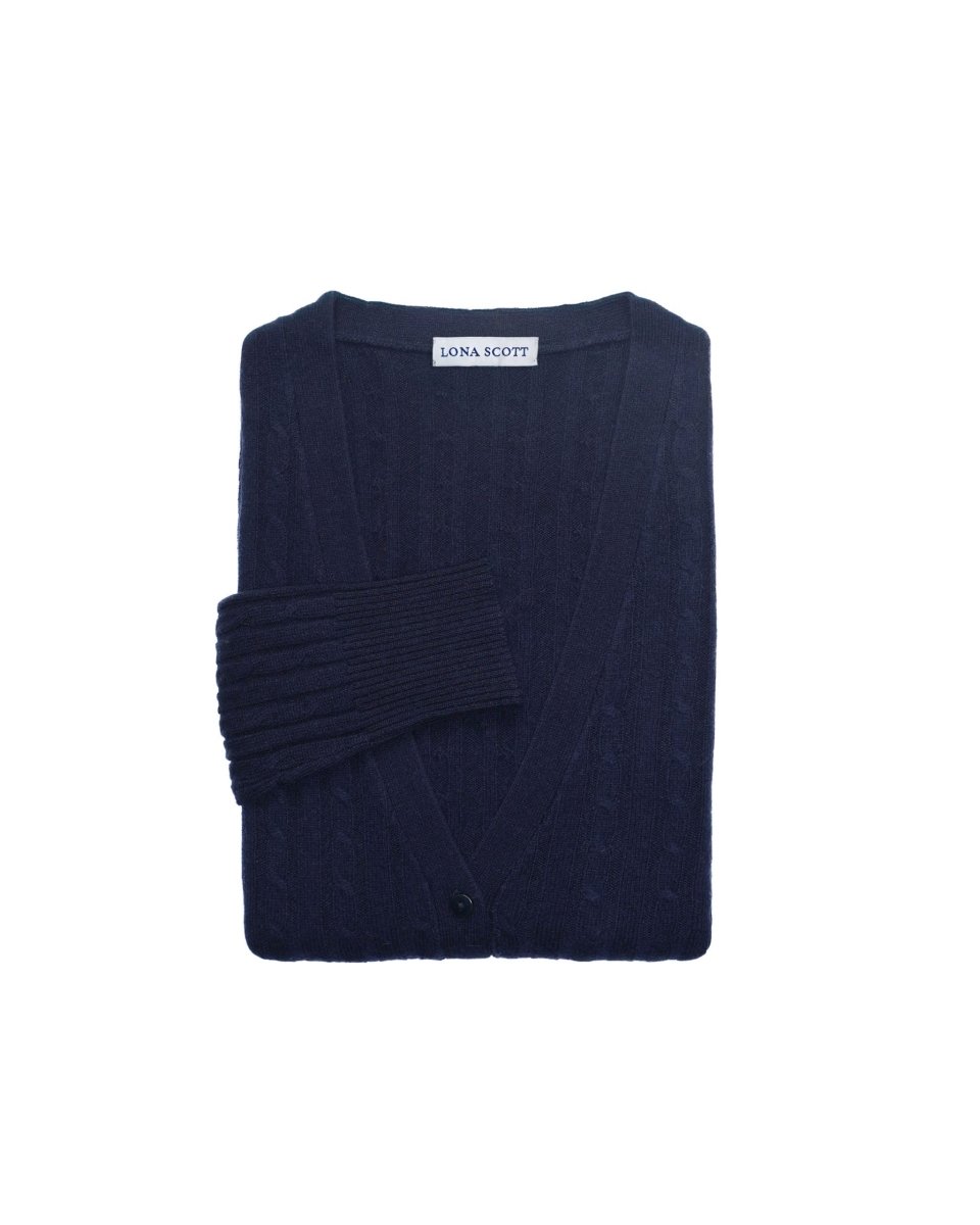 Women's Long Cashmere Cable Cardigan - LonaScott