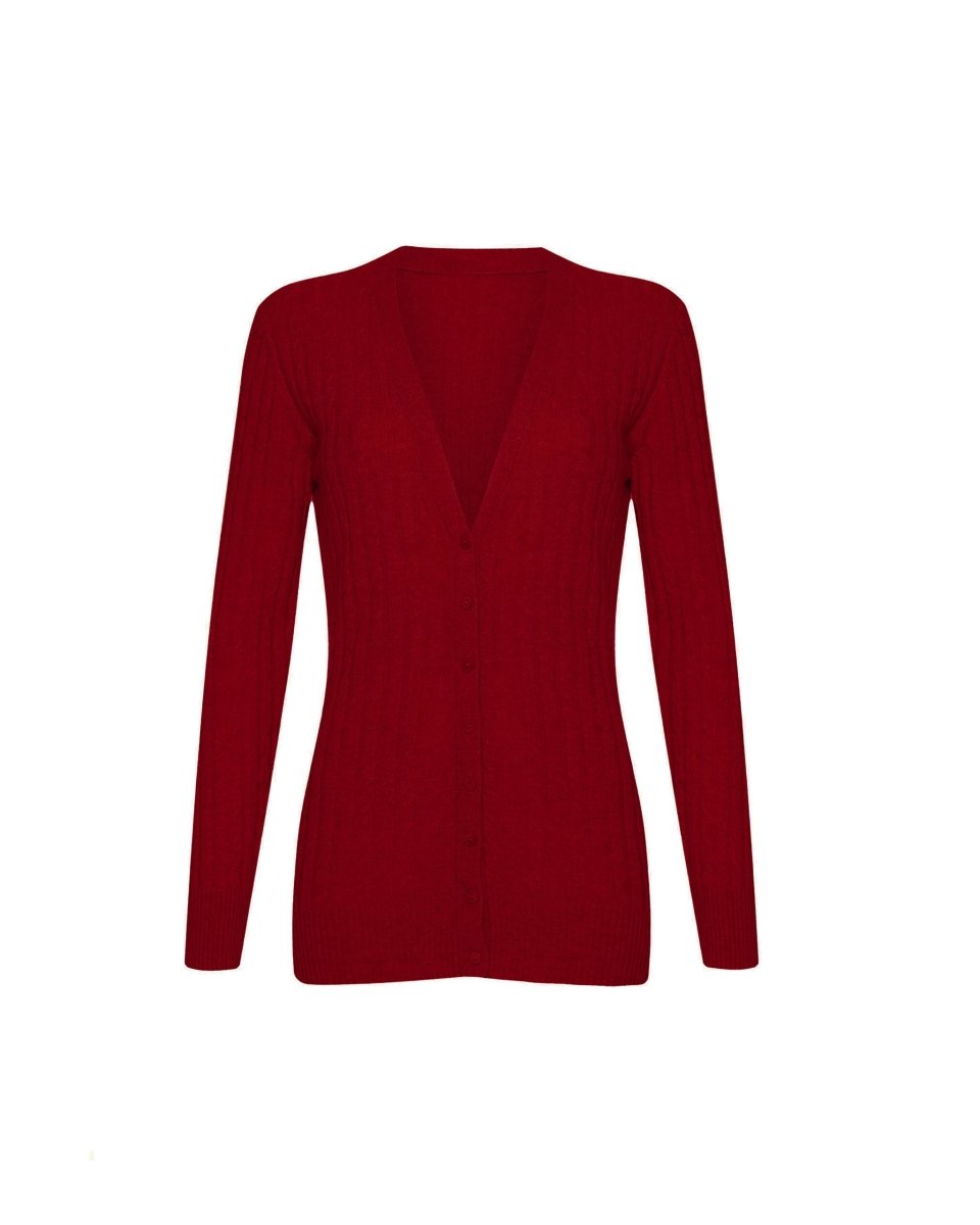 Women's Long Cashmere Cable Cardigan - LonaScott