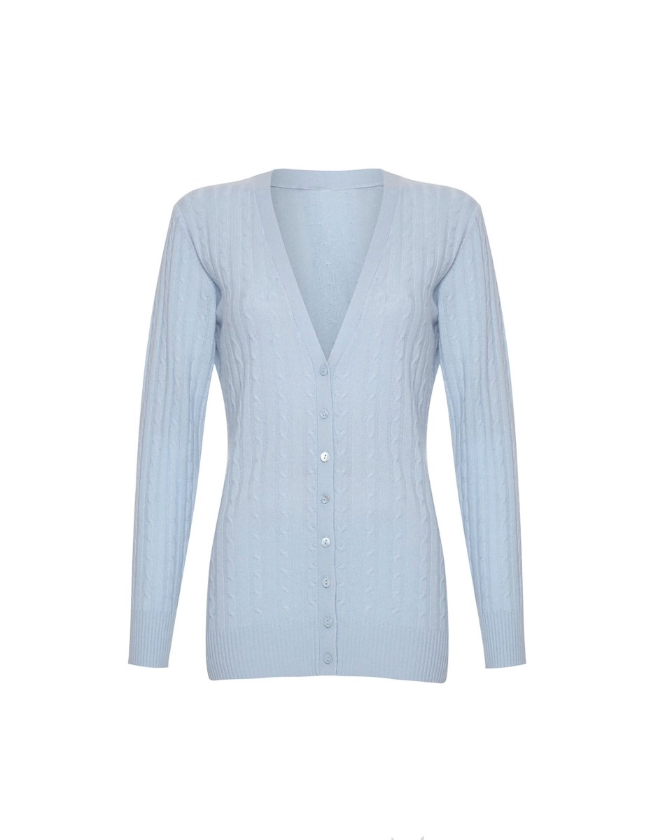 Women's Long Cashmere Cable Cardigan - LonaScott