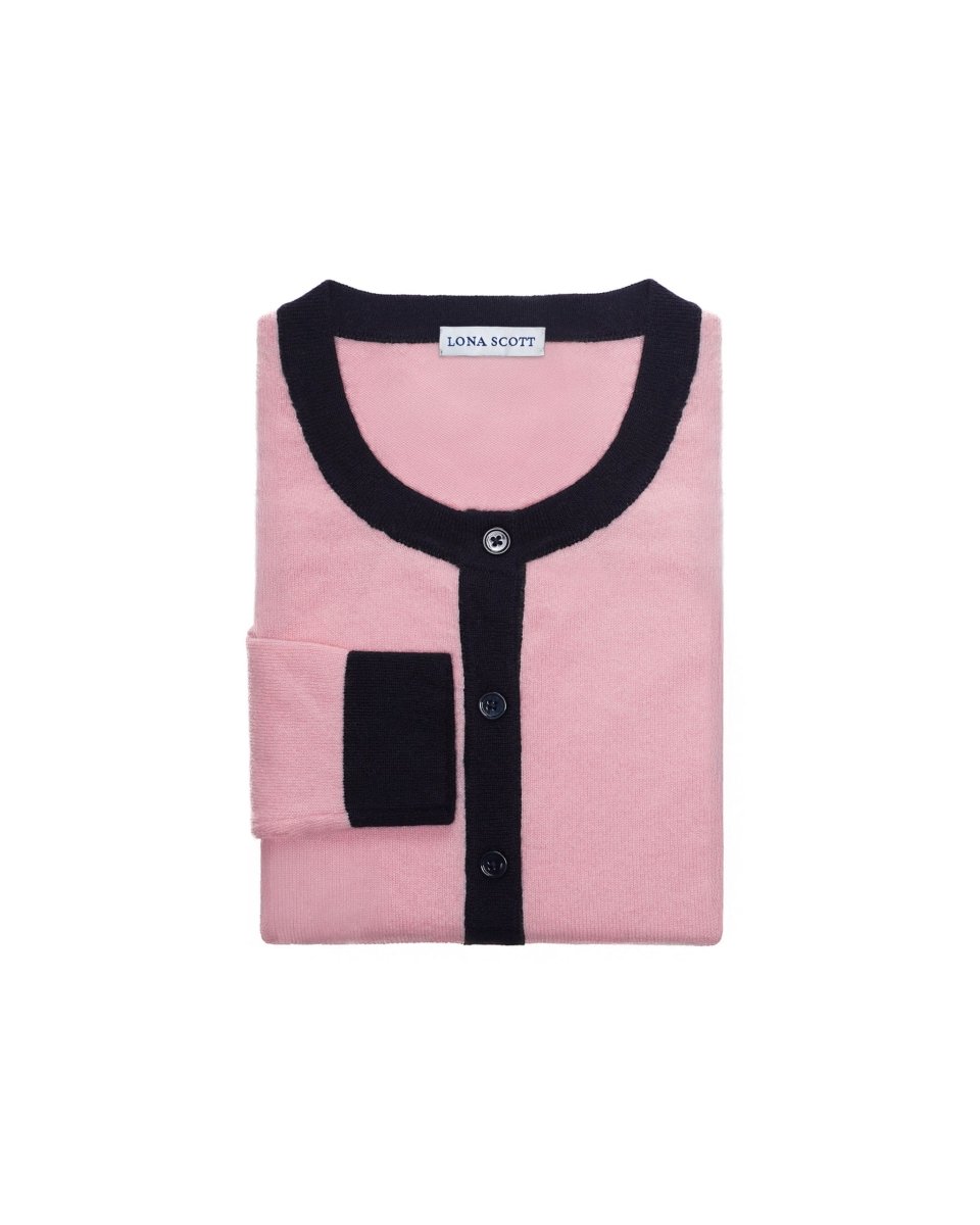 Women's Two - Tone Trim Cashmere Cardigan - LonaScott