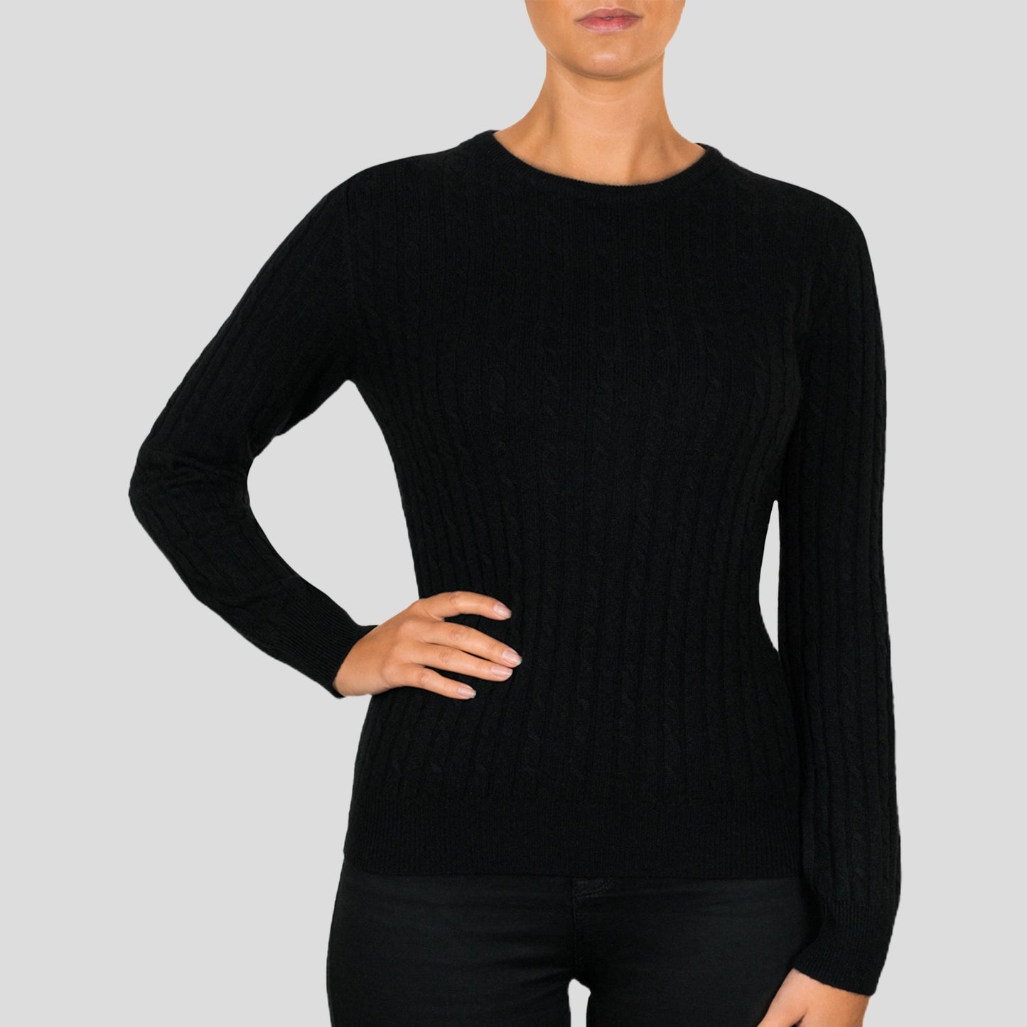 Cashmere Cable Round Neck Jumper