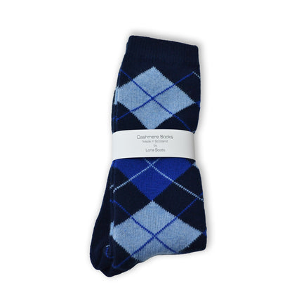 Mens Argyle Cashmere Socks