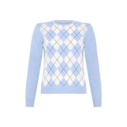 Cashmere Argyle Round Neck Jumper