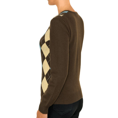 Cashmere Argyle Round Neck Jumper
