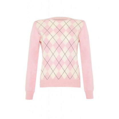 Cashmere Argyle Round Neck Jumper