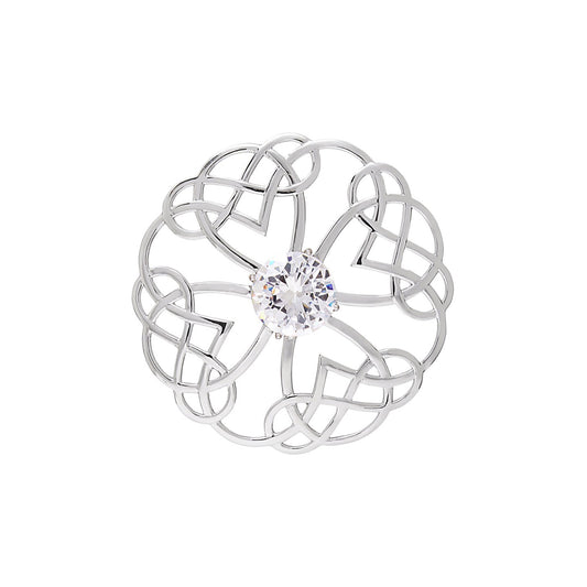 Silver Scottish Detailed Knot Brooch