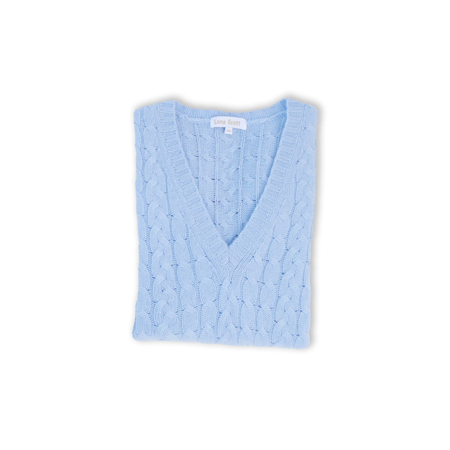 Women's Cashmere Cable V-Neck Jumper