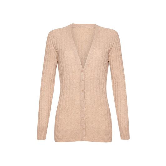 Long Cashmere Cable Cardigan