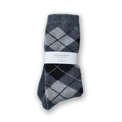 Mens Argyle Cashmere Socks