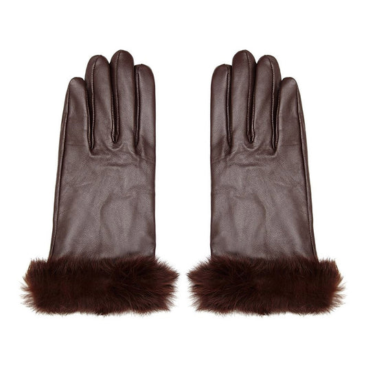 Leather Gloves with Fur Trim