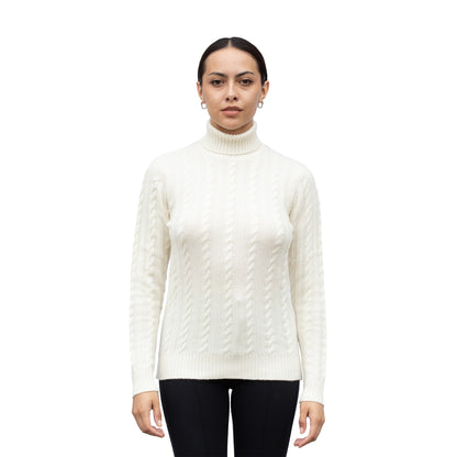 Cashmere Cable Roll Neck Jumper