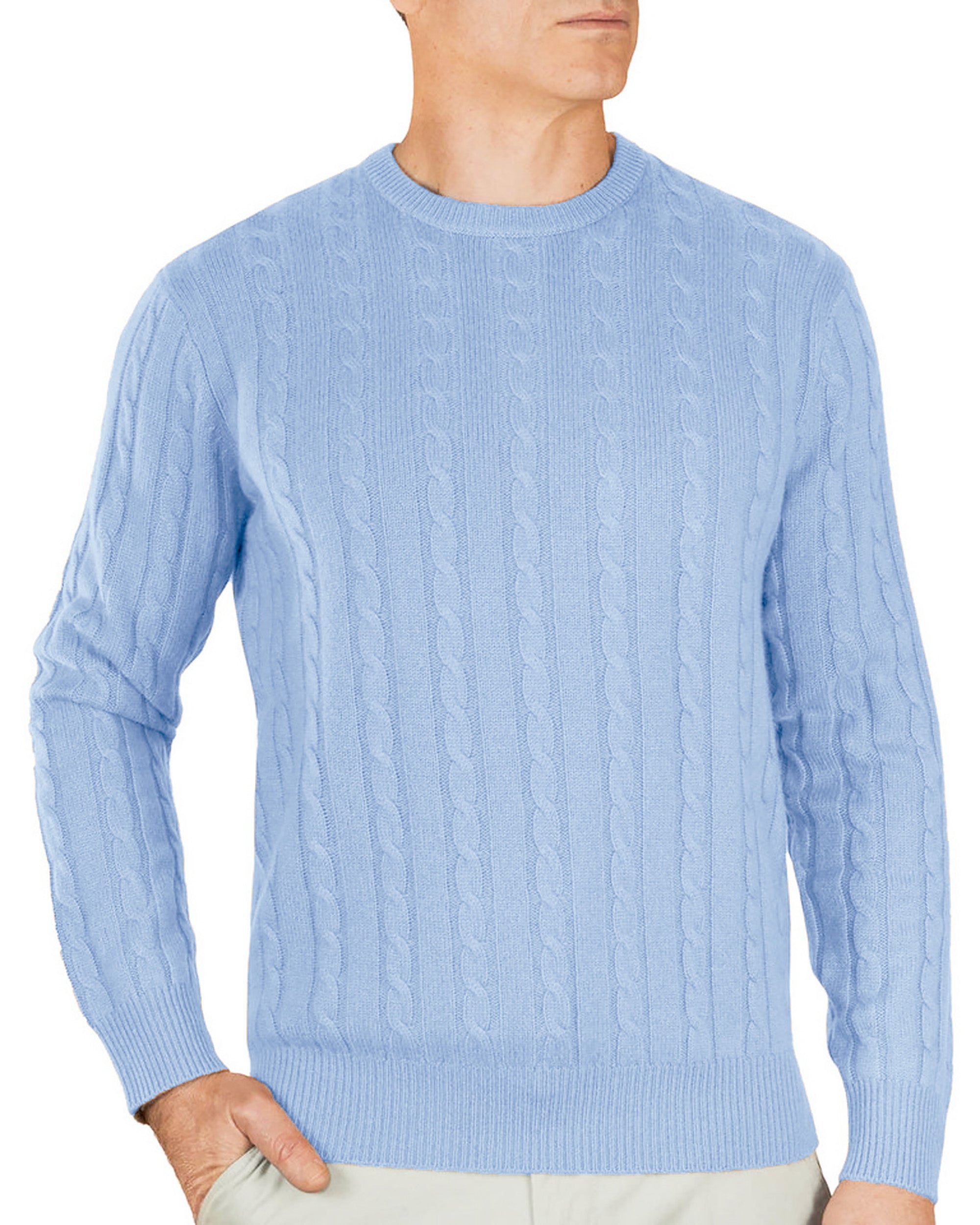 Mens Pure Cashmere Cable Jumper