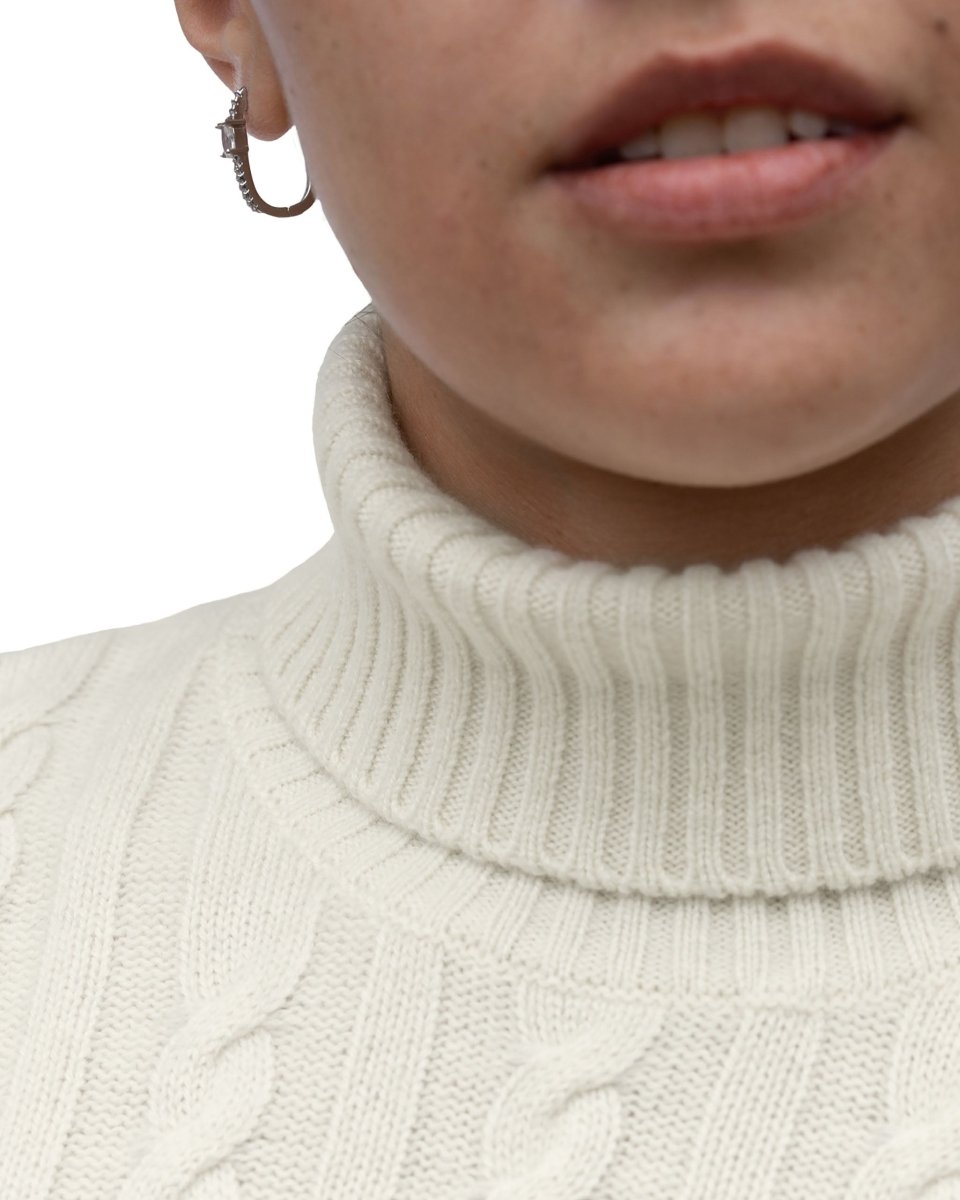 Cashmere Cable Roll Neck Jumper - LonaScott