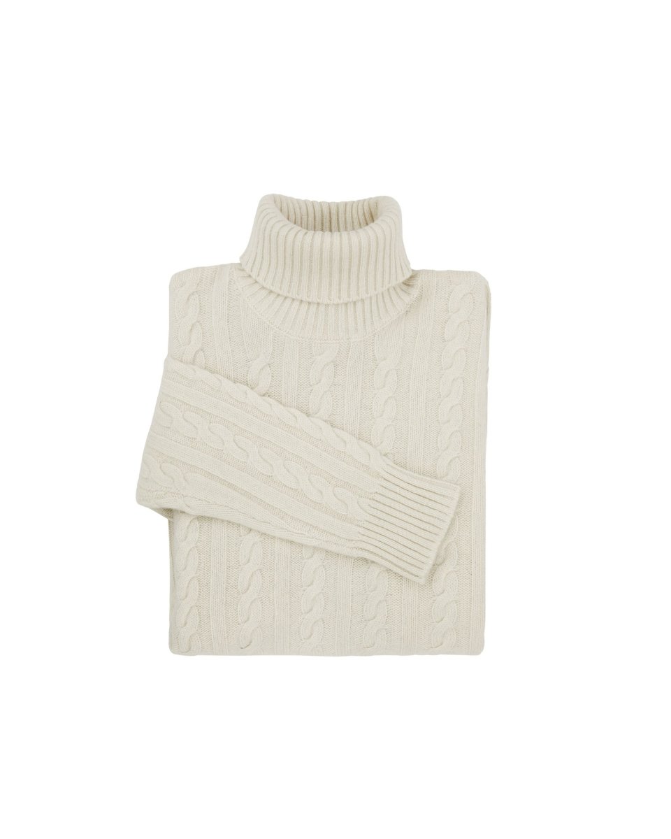Cashmere Cable Roll Neck Jumper - LonaScott