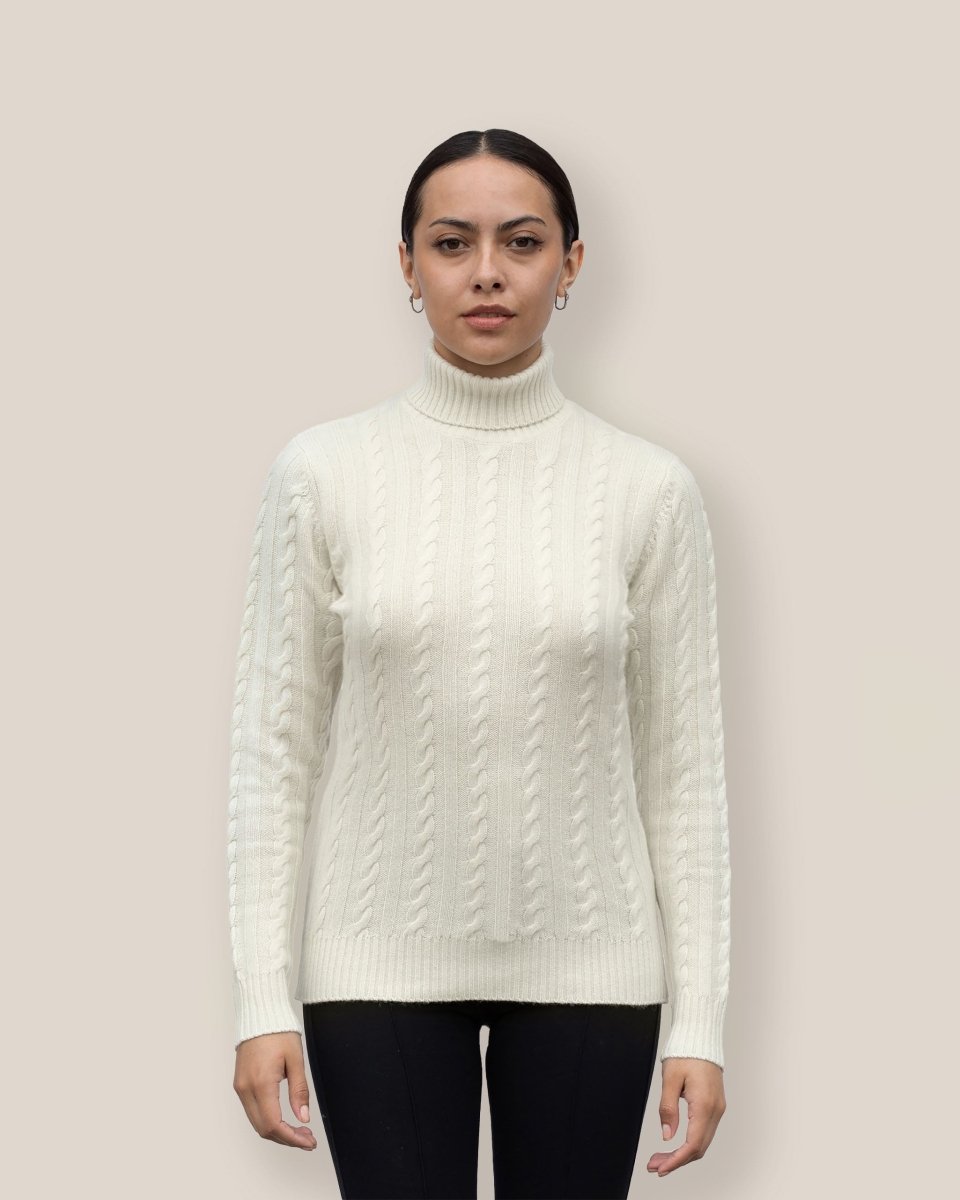 Cashmere Cable Roll Neck Jumper - LonaScott