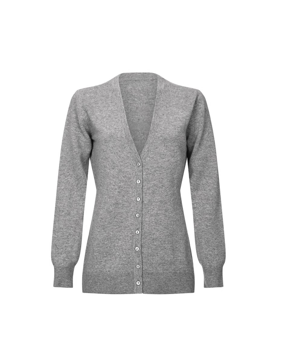 Cashmere Long V - Neck Cardigan - LonaScott