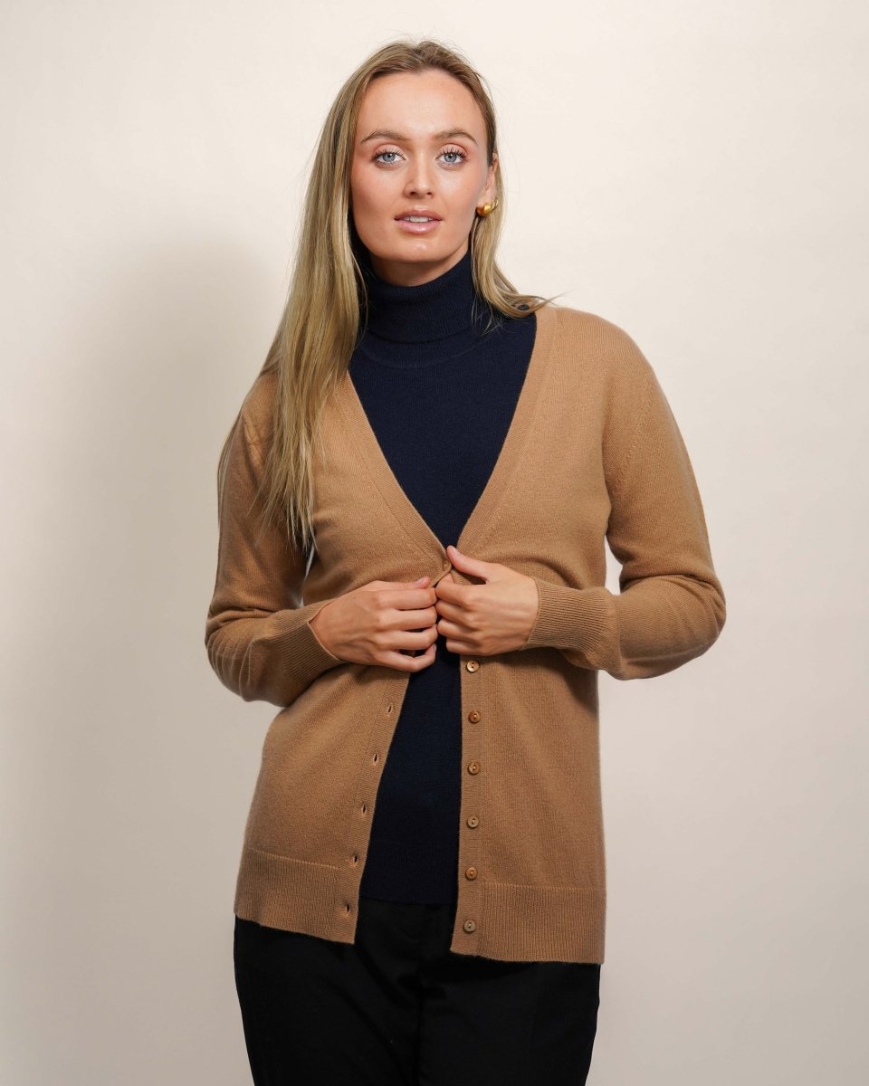 Cashmere Long V - Neck Cardigan - LonaScott