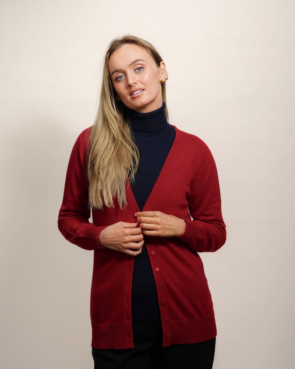 Cashmere Long V - Neck Cardigan - LonaScott
