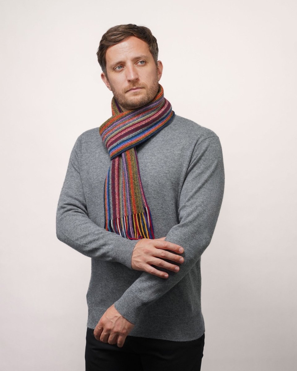 Lambswool Striped Scarf - LonaScott