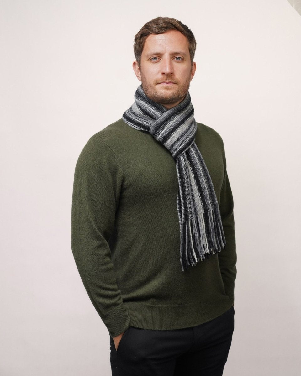 Lambswool Striped Scarf - LonaScott