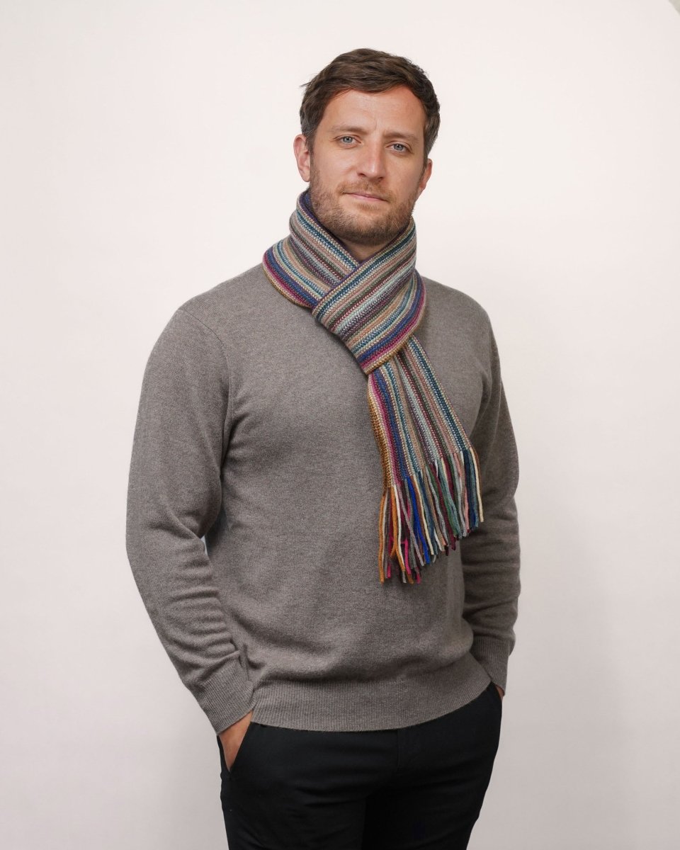 Lambswool Striped Scarf - LonaScott